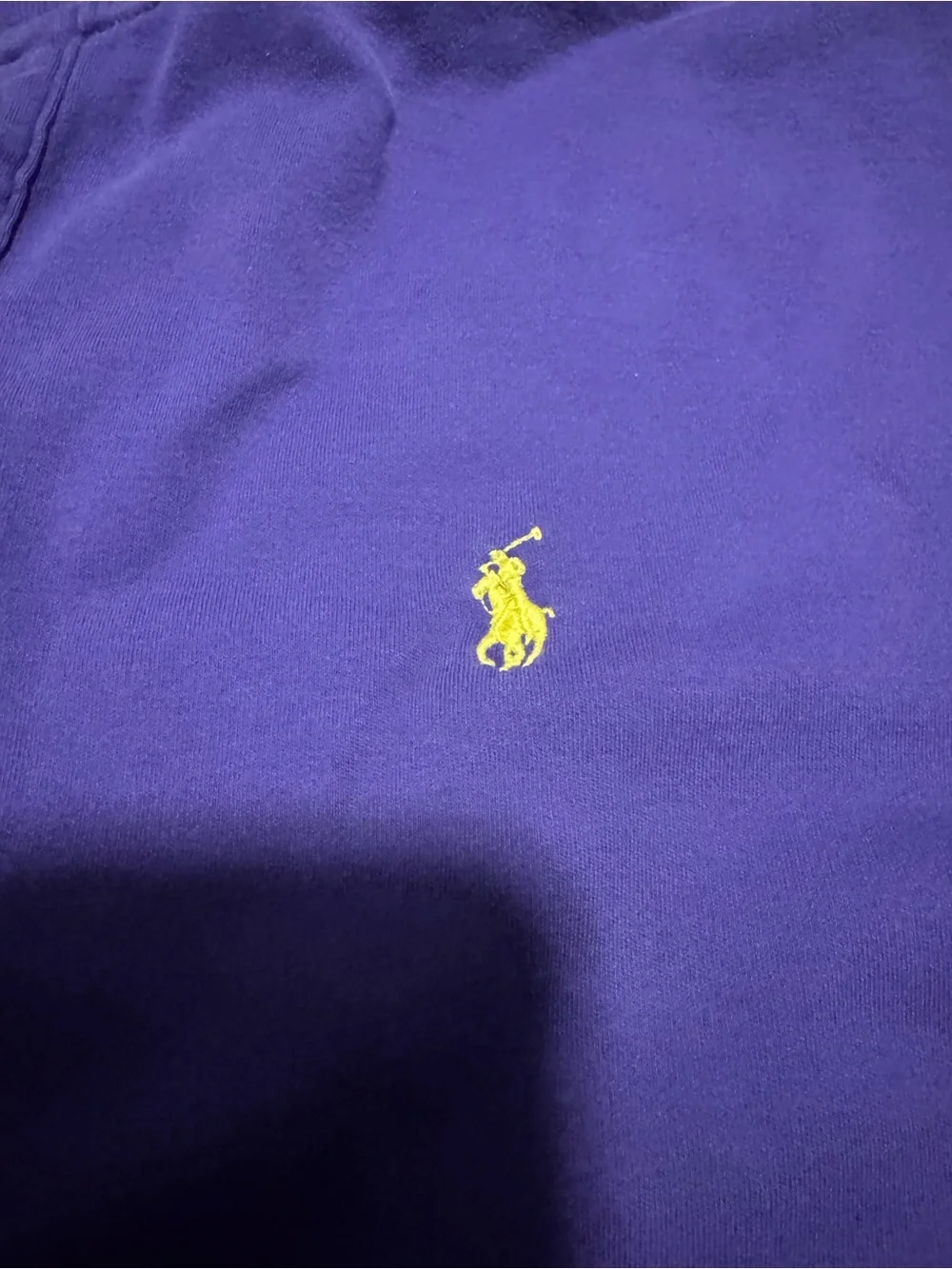 Polo Ralph Lauren Mens Purple Short Sleeve Polo Shirt Yellow Pony Logo Size L